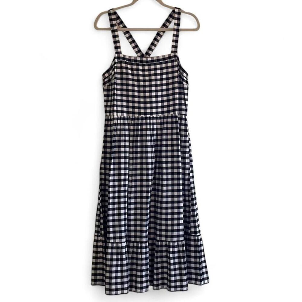 Gorgeous small black and white gingham swing dress summer